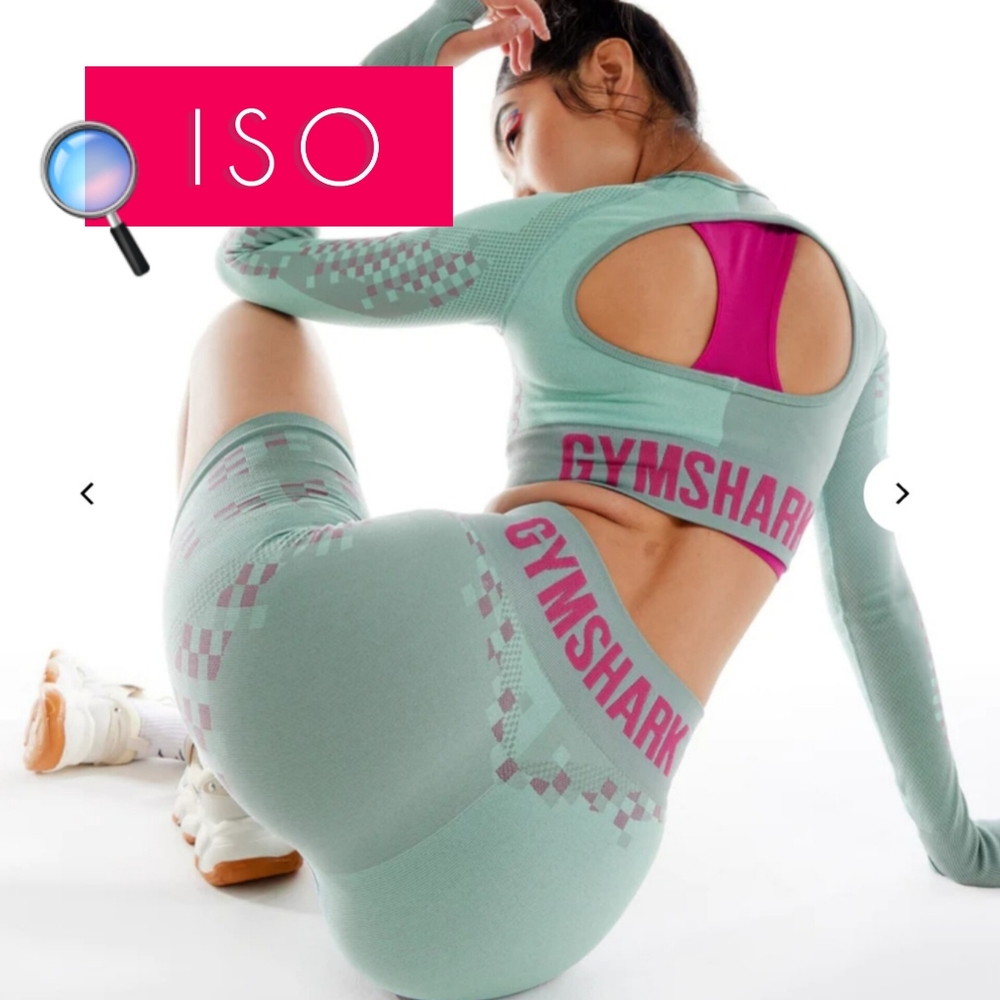 🔍ISO WTFlex Cyborg Long Sleeve Crop Top in Maya Blue - Gymshark - Size Medium